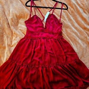 NWT She & Sky Burgundy Mini Dress